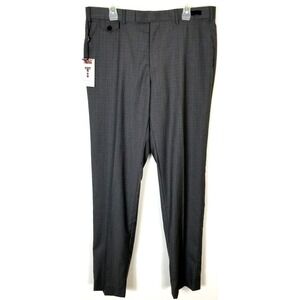 Ted Baker Men Gray Wool Sterling Small Check Trouser Dress Pants 36 L